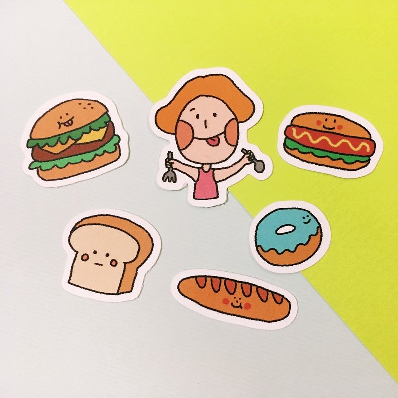 吃饱饱贴纸 - 贴纸 - 防水材质 白色