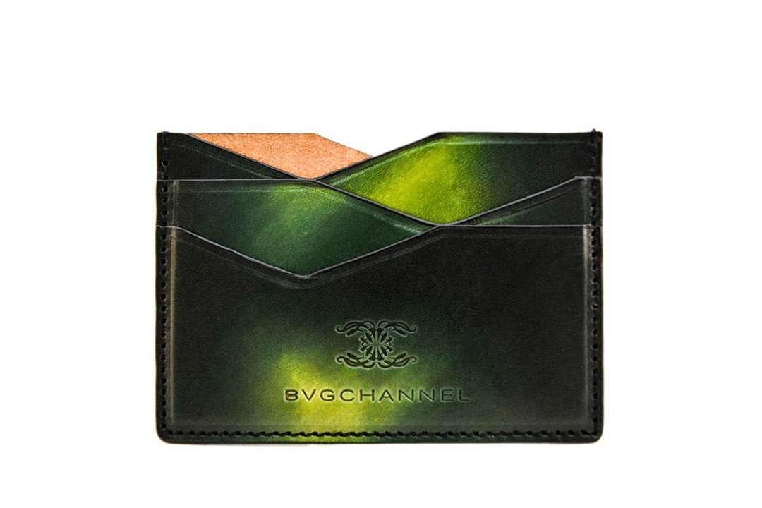 ACROMO Green Flat Card Holder - 名片夹/名片盒 - 真皮 咖啡色