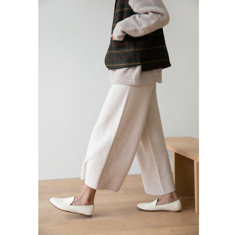 KOOW   雪松 扬子纱美丽奴精纺羊毛阔腿裤 搓衣板肌理感针织裤 - 女装长裤 - 羊毛 