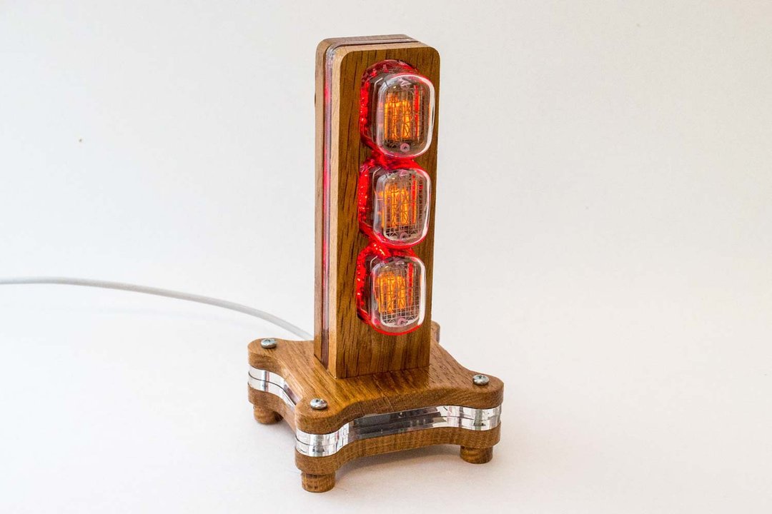 Nixie Ornament with IN-15A tubes. Decoration device for your table. - 数码小物 - 木头 咖啡色