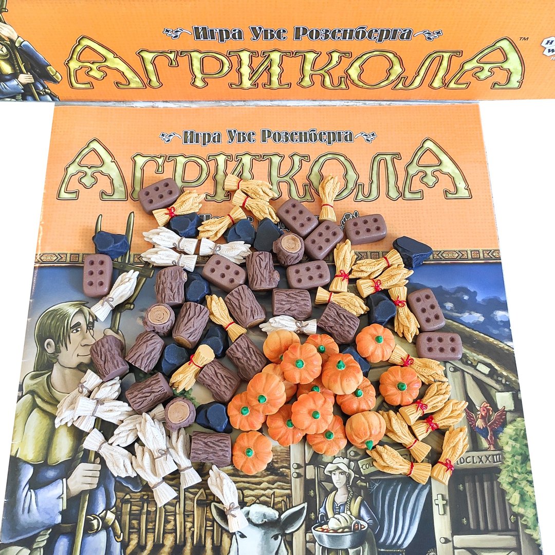 与 Agricola 棋盘游戏兼容的豪华资源代币 - 桌游/玩具 - 其他材质 