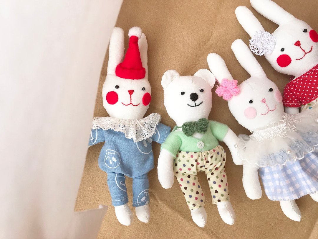 Handmade doll : Little rabbit doll  Robert - 玩偶/公仔 - 棉 红色