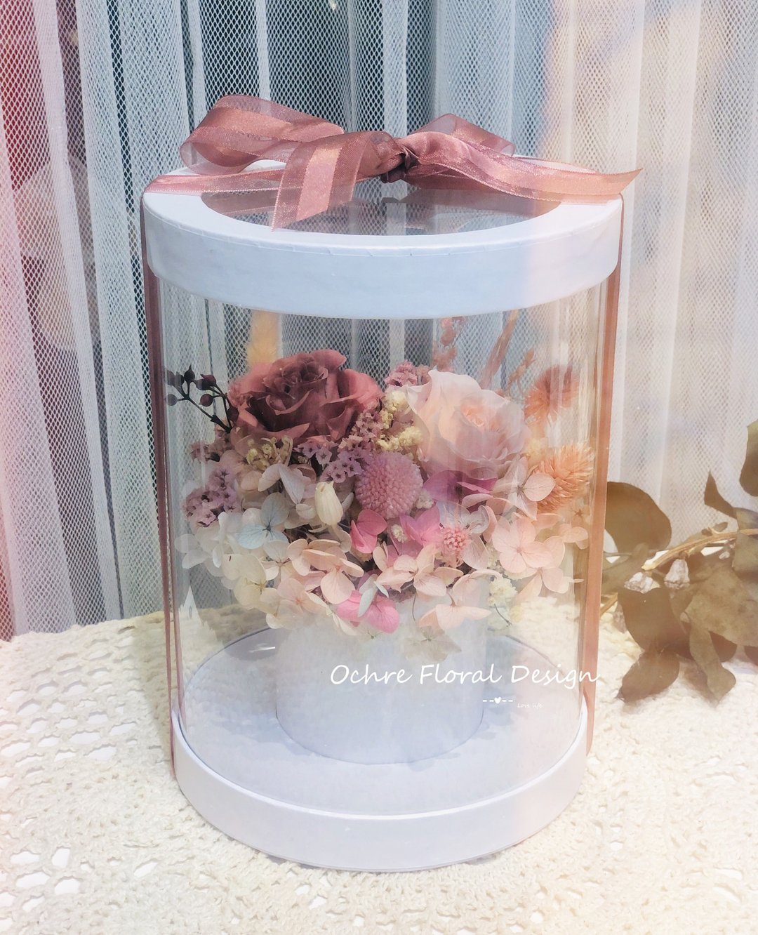 Ochre 韩式花筒 花盒 花礼 - 干燥花/捧花 - 植物．花 粉红色