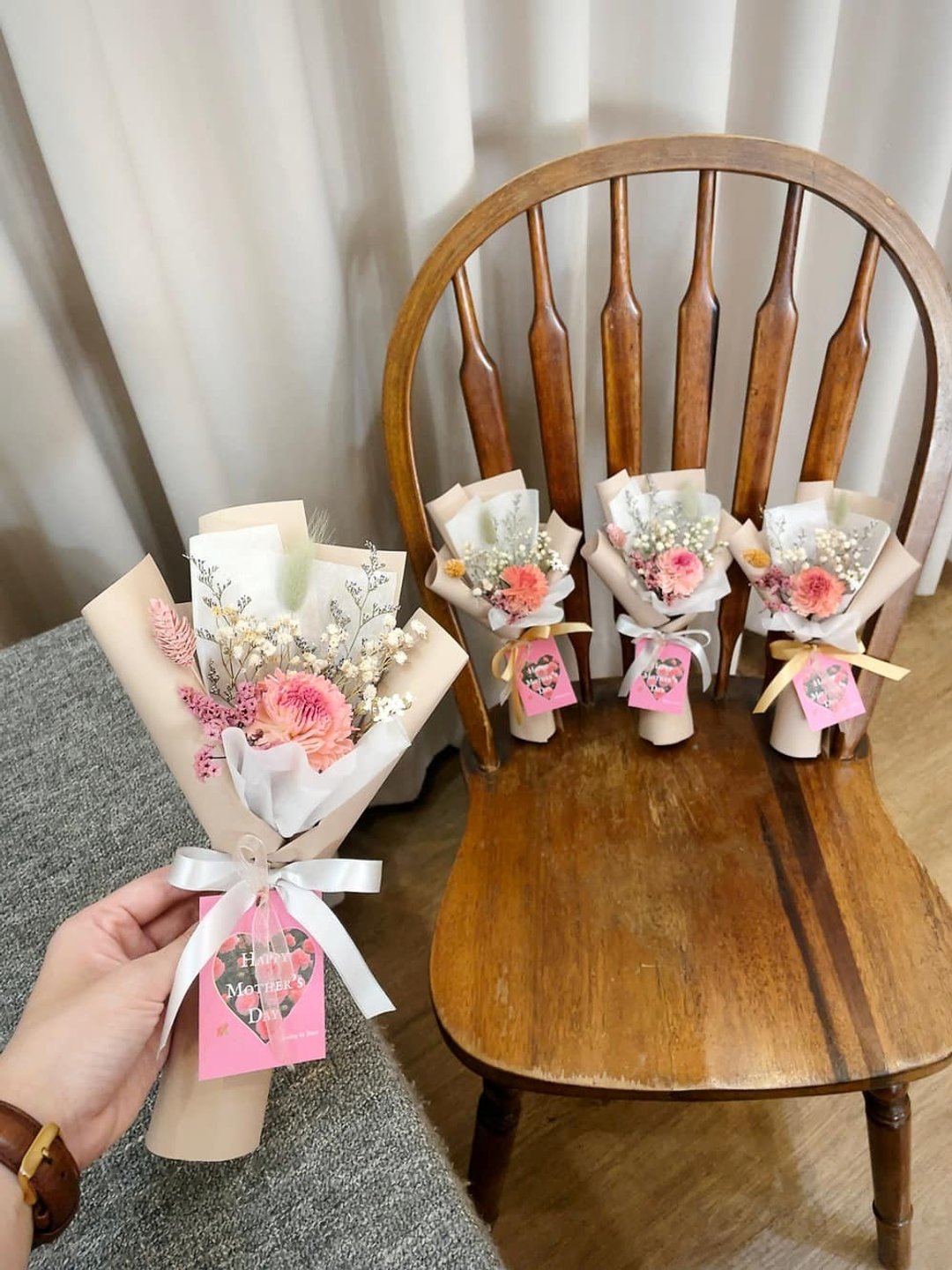 小花束【日暖花生】干燥花束 母亲节花束 康乃馨花束 母亲节礼物 - 干燥花/捧花 - 植物．花 紫色