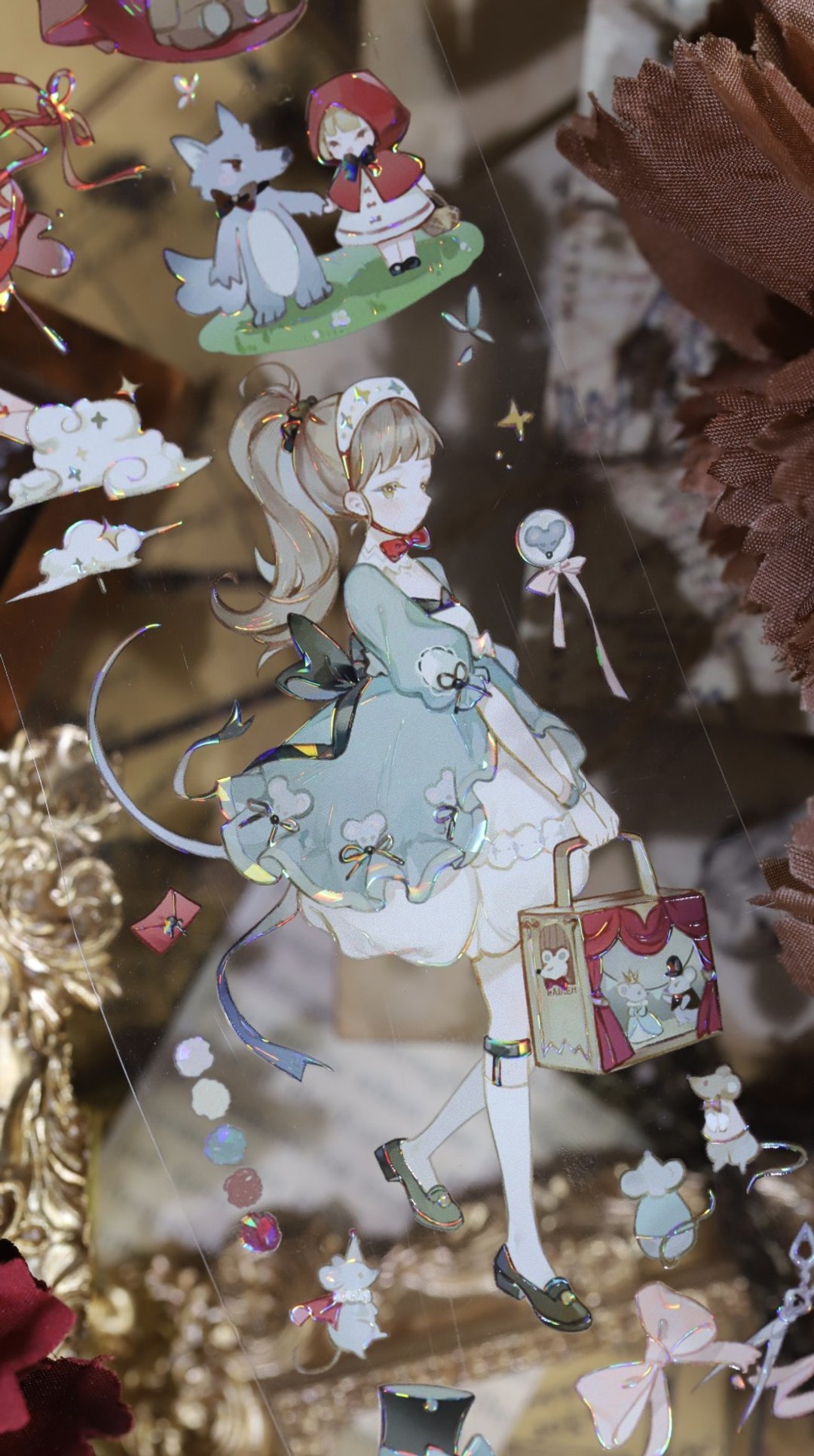 玩偶之家 魔法少女集 PET 紙膠帶 貝殼光 10米卷 - 纸胶带 - 塑料 多色
