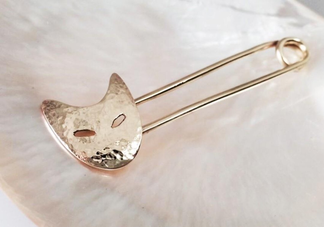 Cat ☆ brass stall pin - 胸针 - 其他金属 金色