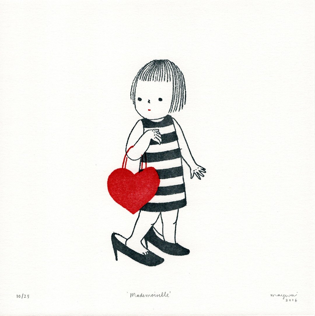 Mademoiselle - Letterpress Print Limited Edition of 25 - 海报/装饰画/版画 - 纸 