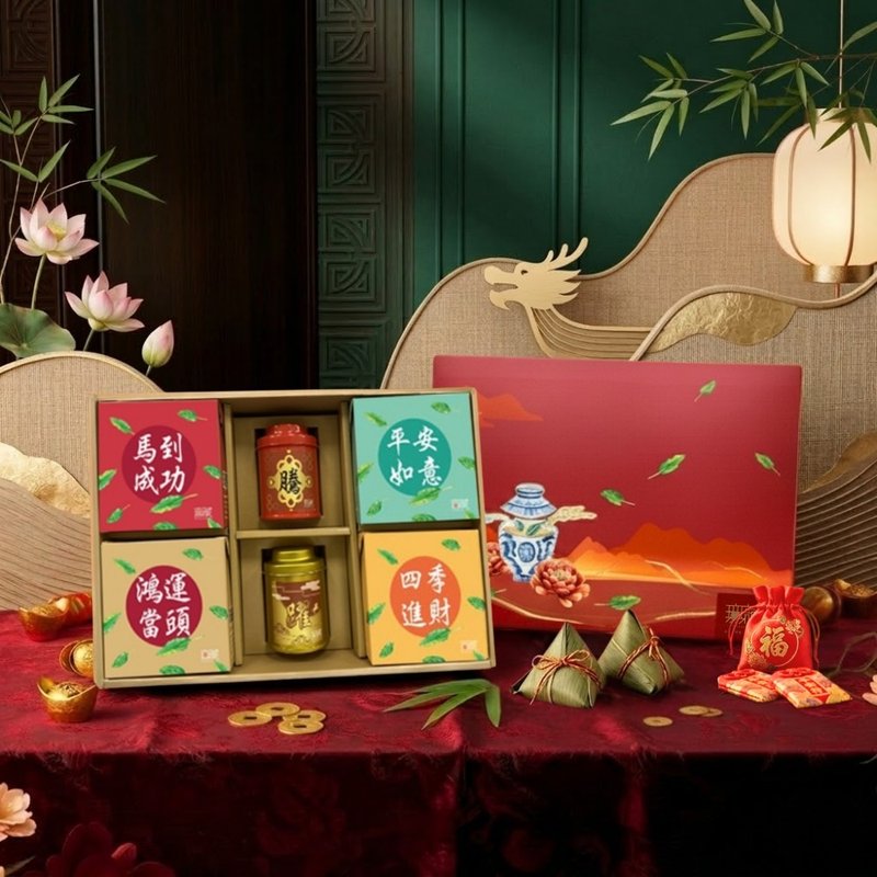 M2【无藏】端午公益礼盒 喜庆大礼盒【腾跃】豪华综合澎湃茶食礼 - 零食/点心 - 新鲜食材 多色