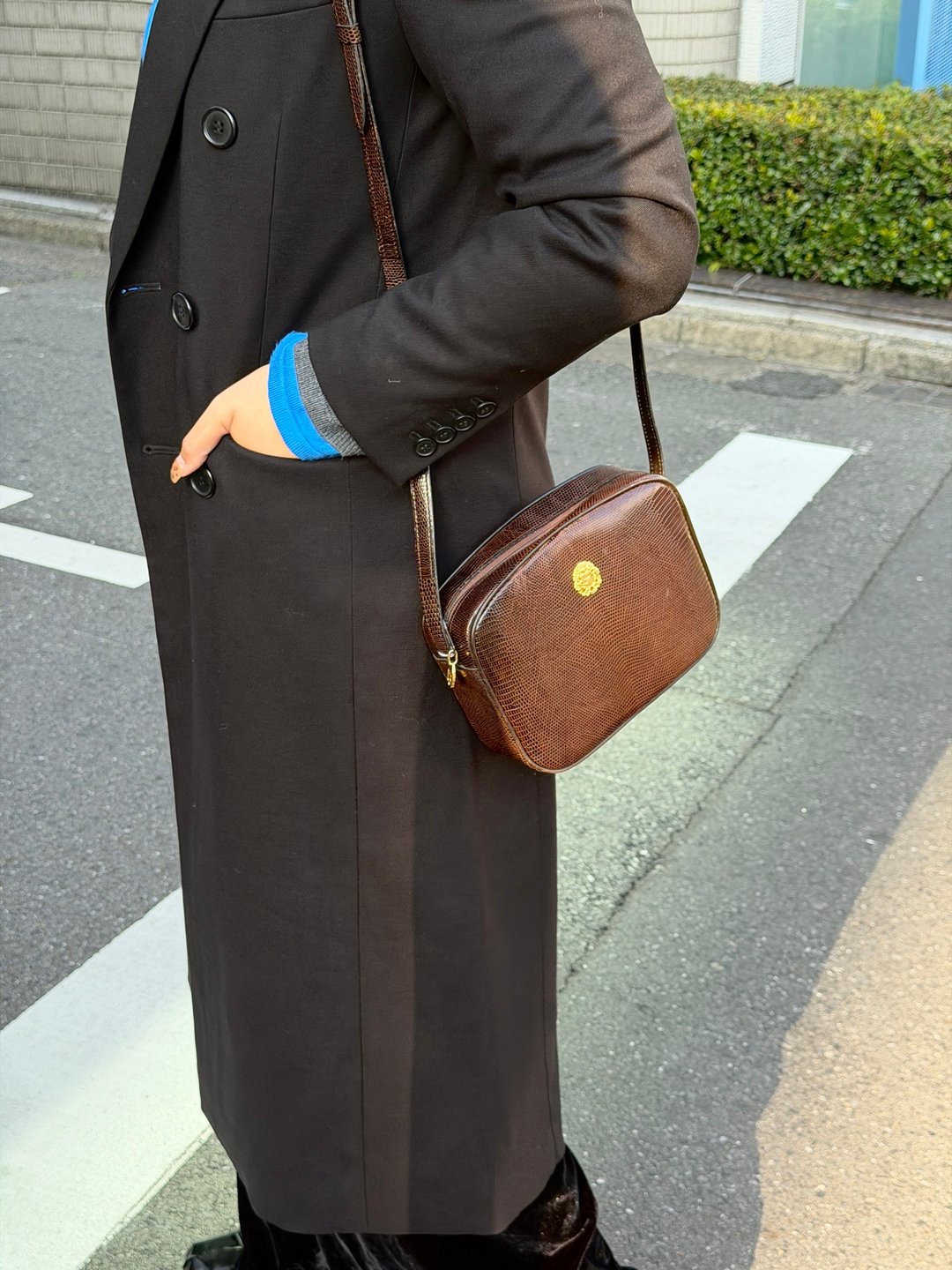 中古包 CELINE 赛琳 蜥蜴皮斜背包 - 手提包/手提袋 - 真皮 咖啡色