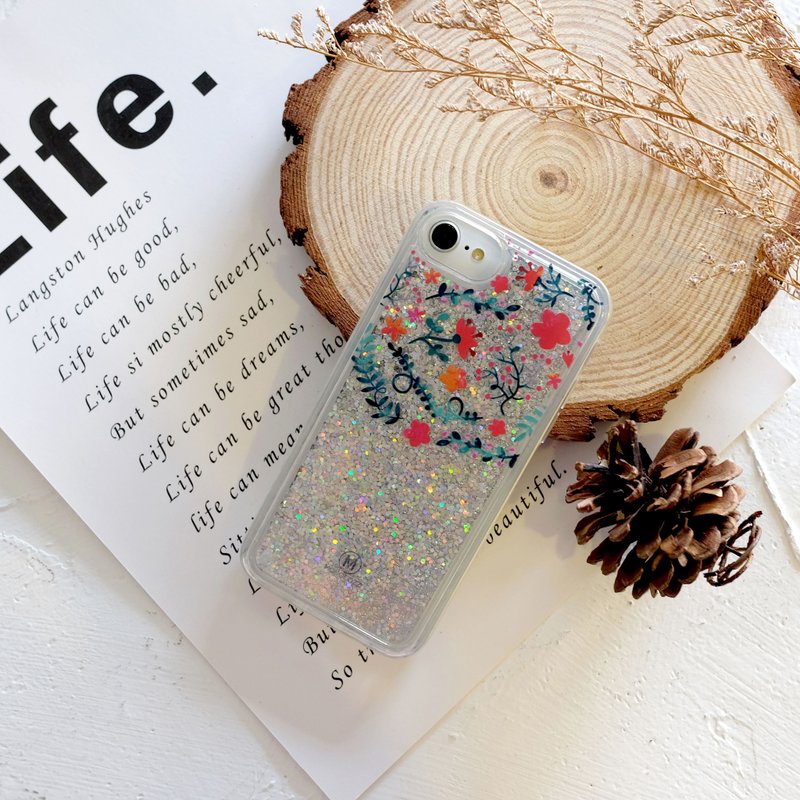 PATTERN LAB | iPhone SE/8/7/6s 透明流沙手机保护壳 - Flowers - 手机壳/手机套 - 塑料 透明