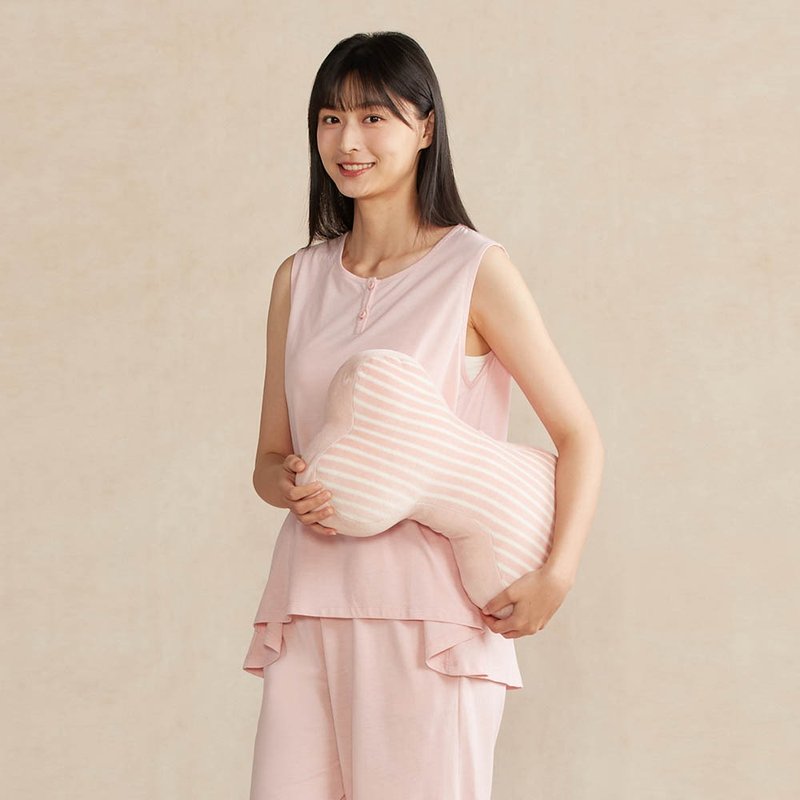 条纹小骨头抱枕-贝壳粉 - 枕头/抱枕 - 棉．麻 粉红色