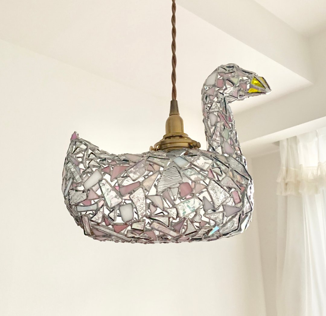 Jewel Night Swan in love Crystal pink - 灯具/灯饰 - 玻璃 粉红色