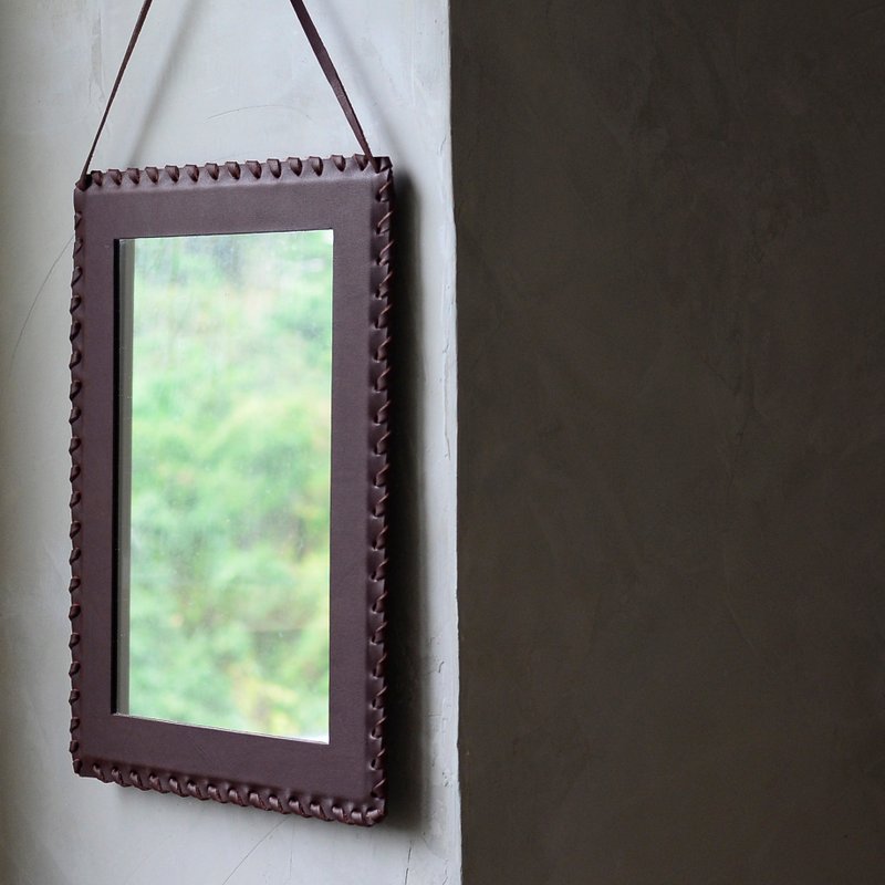 【你不爱家 只是爱IKEA】皮革挂镜 牛皮吊镜 编织工艺 - 摆饰 - 真皮 咖啡色