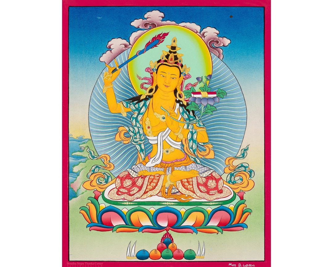 手绘文殊菩萨唐卡艺术 - 墙贴/壁贴 - 其他材质 多色