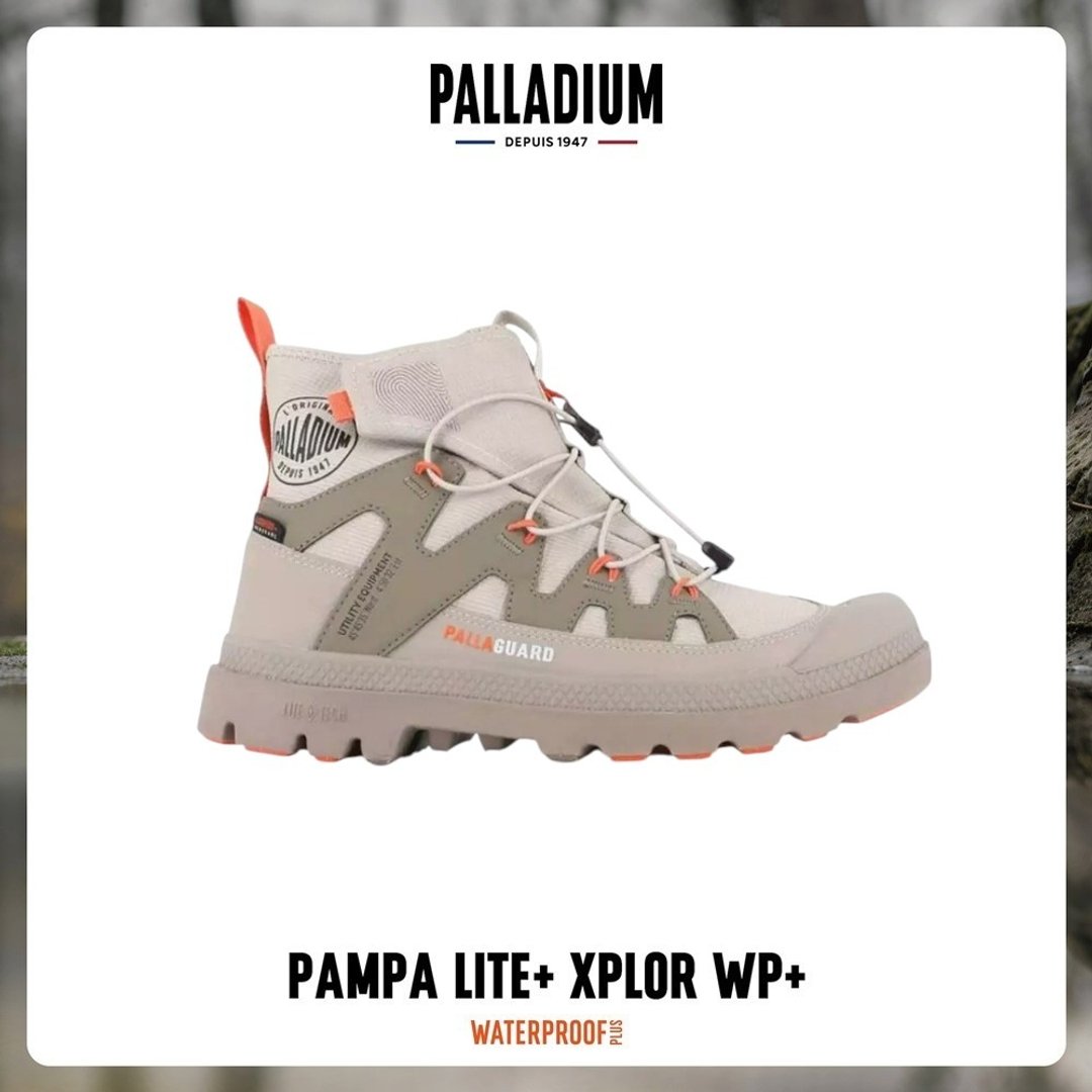 PALLADIUM  PAMPA LITE+ XPLOR WP+快穿防水靴 男女款 灰 74383 - 雨鞋/雨靴 - 其他材质 