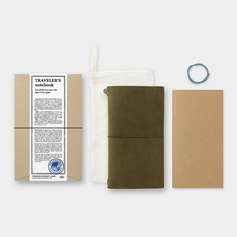 Traveler's Notebook - 橄榄绿 - 笔记本/手帐 - 真皮 绿色