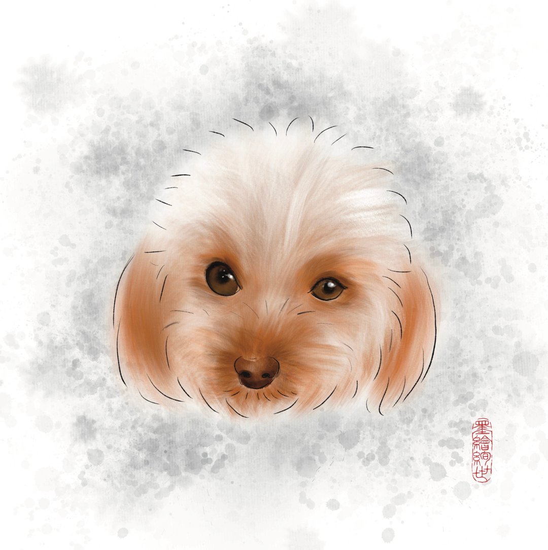 定制化宠物画像 | 水墨Q版 | 电子档 | - 电子手绘真人画像/绘画/插画 - 其他材质 