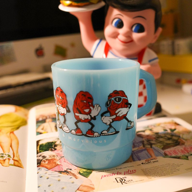 Fire King 平替 复古美式广告 牛奶杯 马克杯- Raisin - 其他杯子 - 塑料 白色