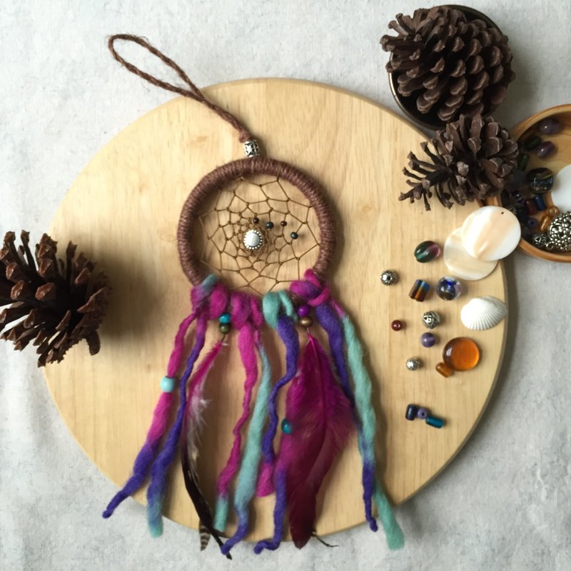 手工捕梦网挂饰  |  10cm直径  |  小礼物  |  波希米亚风 - 其他 - 其他材质 多色