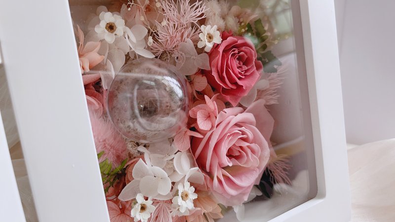 定制永生花相框 宠物相框 - 干燥花/捧花 - 木头 白色