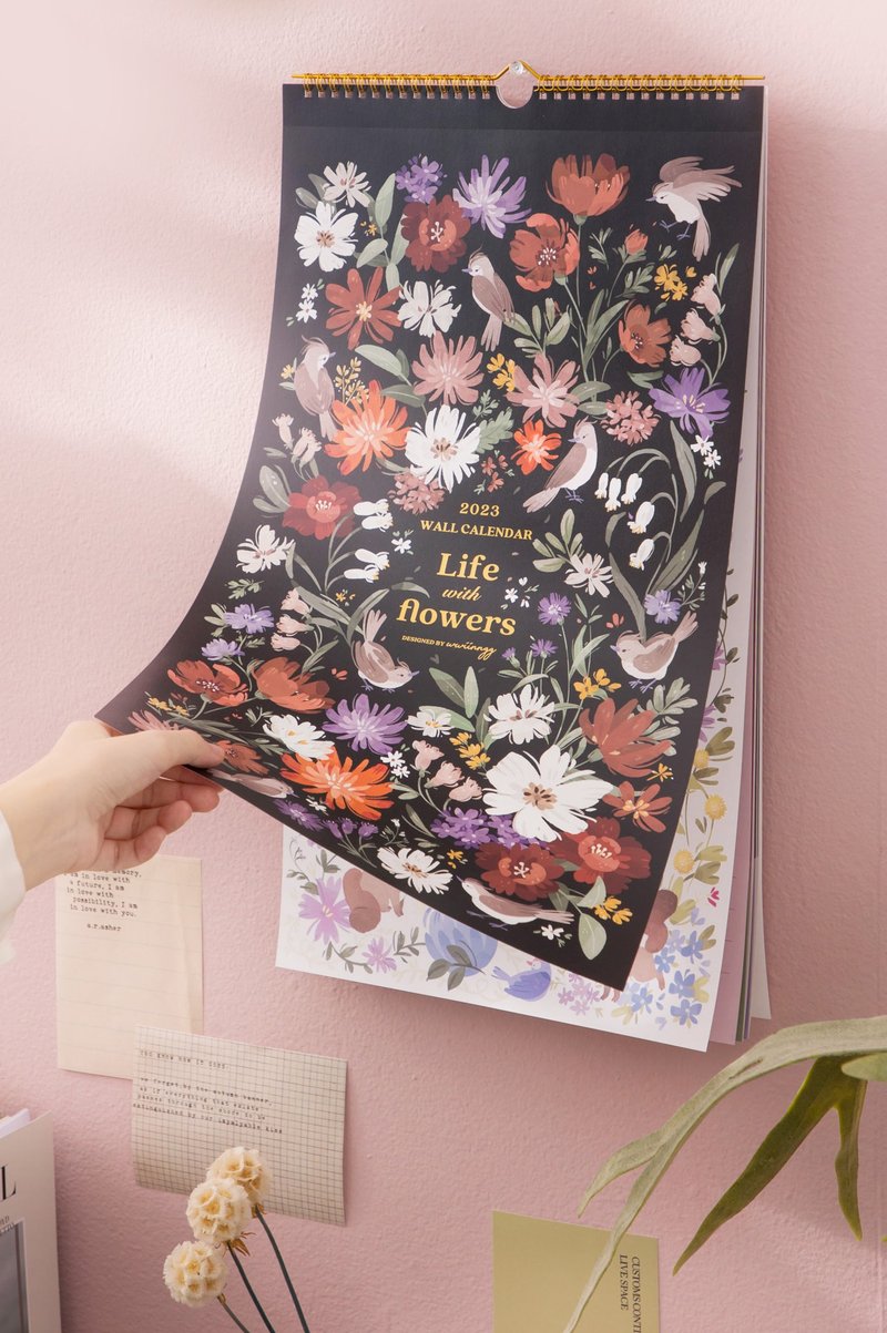 2023包装海报挂历-与花 Life with flowers - 年历/台历 - 纸 黑色