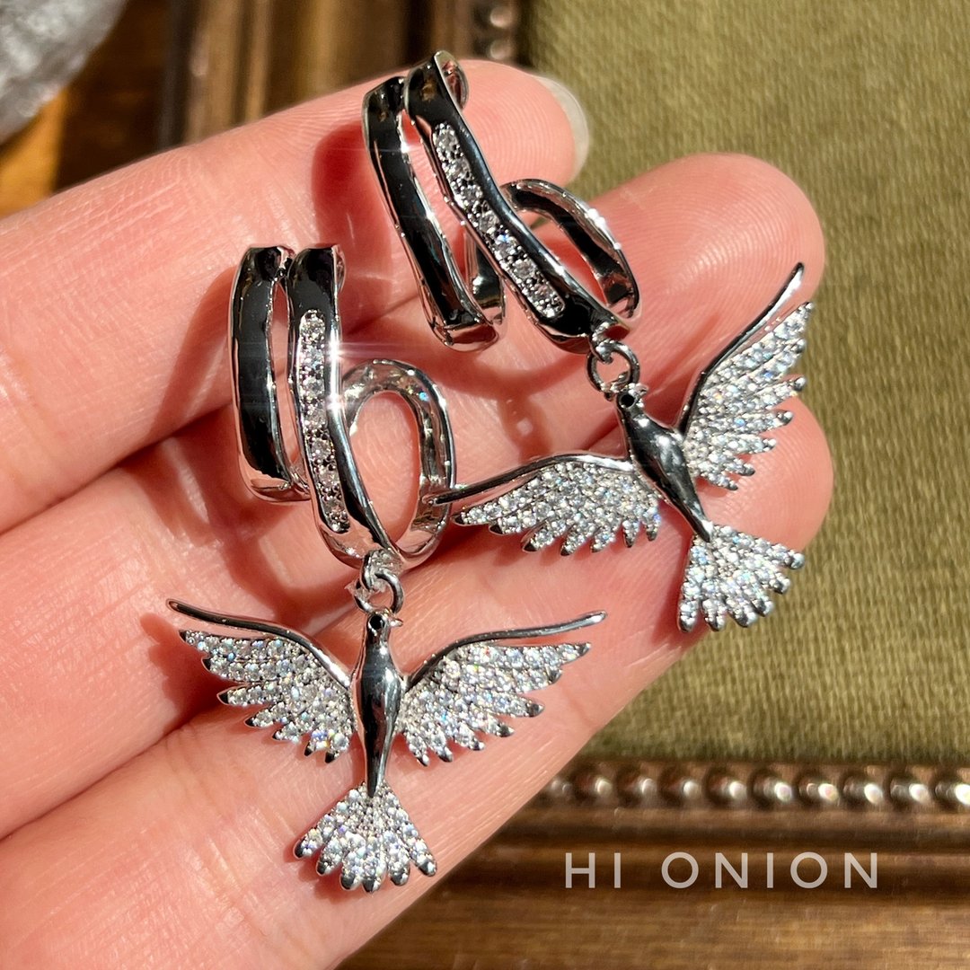 Hi Onion原创雌鹰原创小众个性设计高级感耳挂耳夹耳环耳钉耳骨夹 - 耳环/耳夹 - 其他材质 