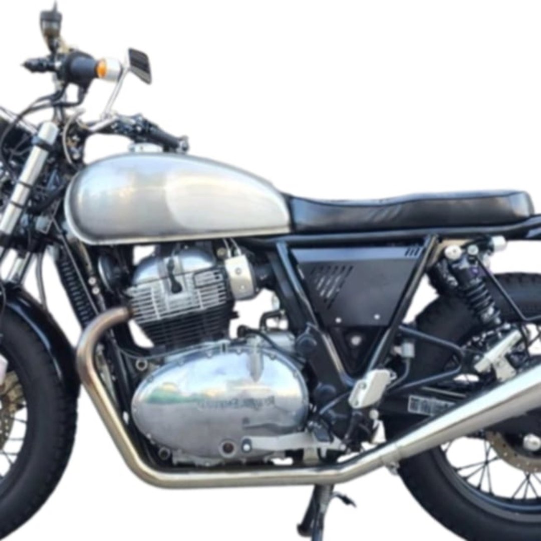 Royal Enfield side Panel cover plate for Interceptor,GT 650, stainless - 皮件 - 不锈钢 黑色