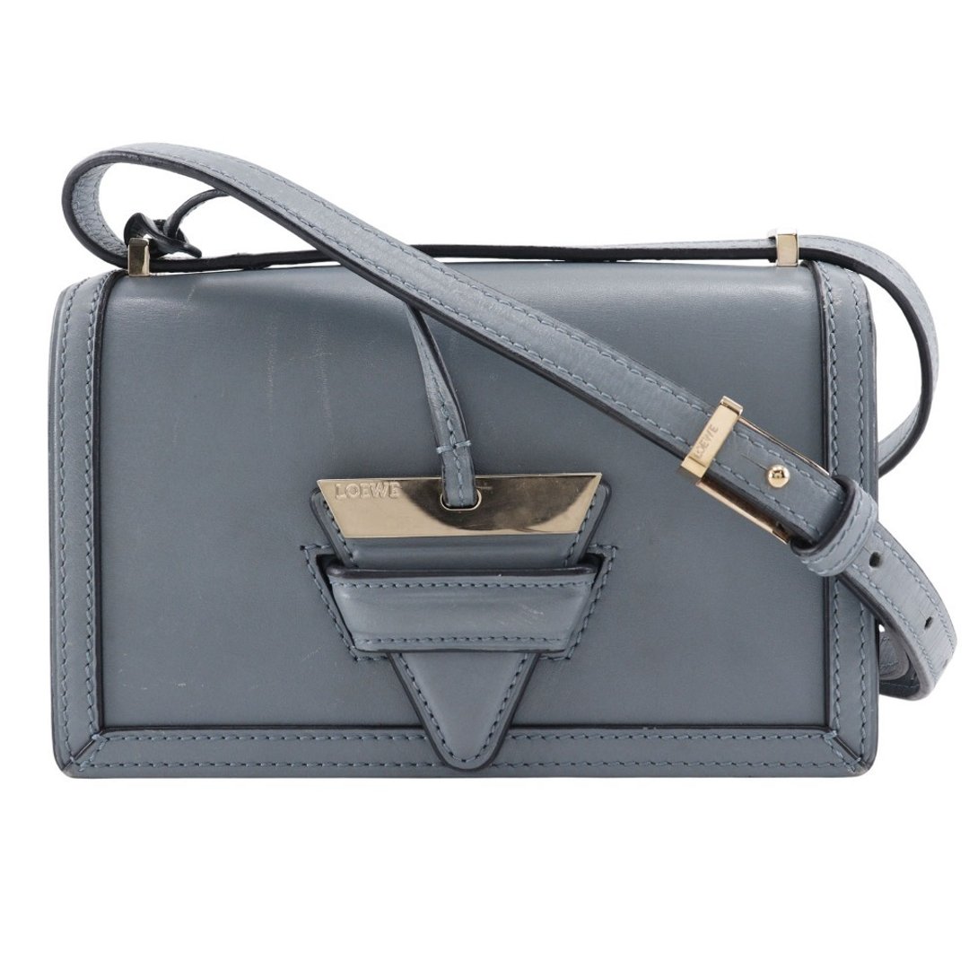 【日本直送】Loewe LOEWE Barcelona 小款肩背包 小牛皮 石蓝色 浅蓝色 女仕【二手】 - 侧背包/斜挎包 - 真皮 蓝色