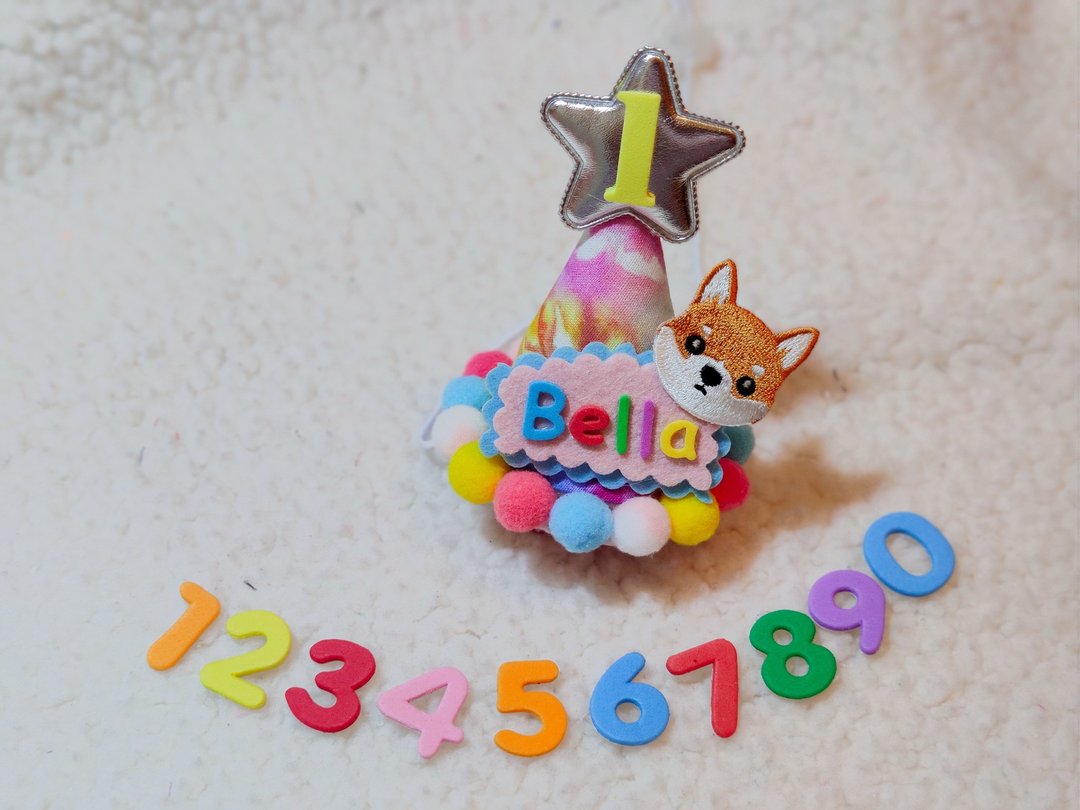 Birthday star 生日之星 宠物生日帽 柴犬 shiba - 衣/帽 - 棉．麻 紫色
