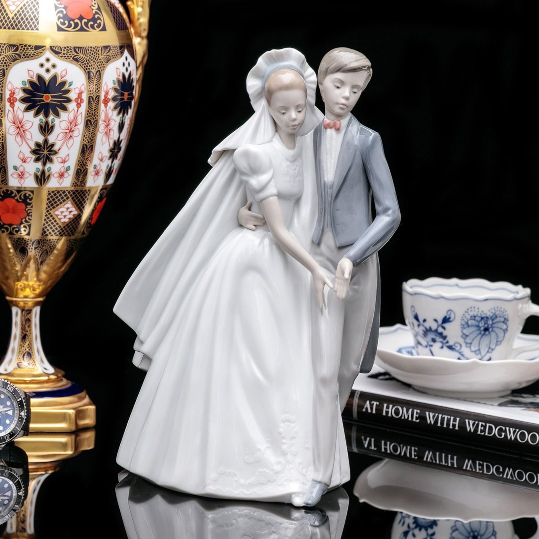 西班牙Lladro NAO雅致1996结婚陶瓷娃娃瓷偶情人摆饰婚礼进行曲 - 玩偶/公仔 - 瓷 