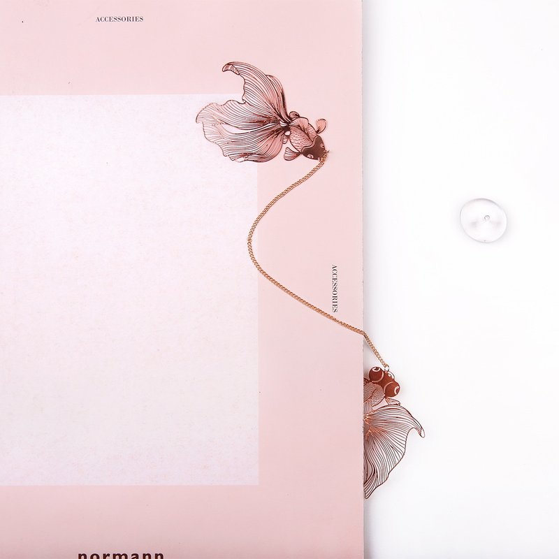 手心里设计龙睛丹凤双鱼书签 礼盒装 - 书签 - 其他金属 金色