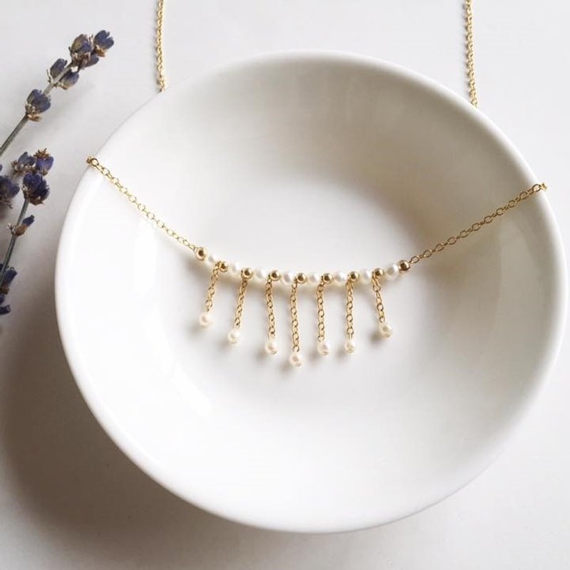 Miluku14kgf  雨滴珍珠项链 - 项链 - 其他金属 金色