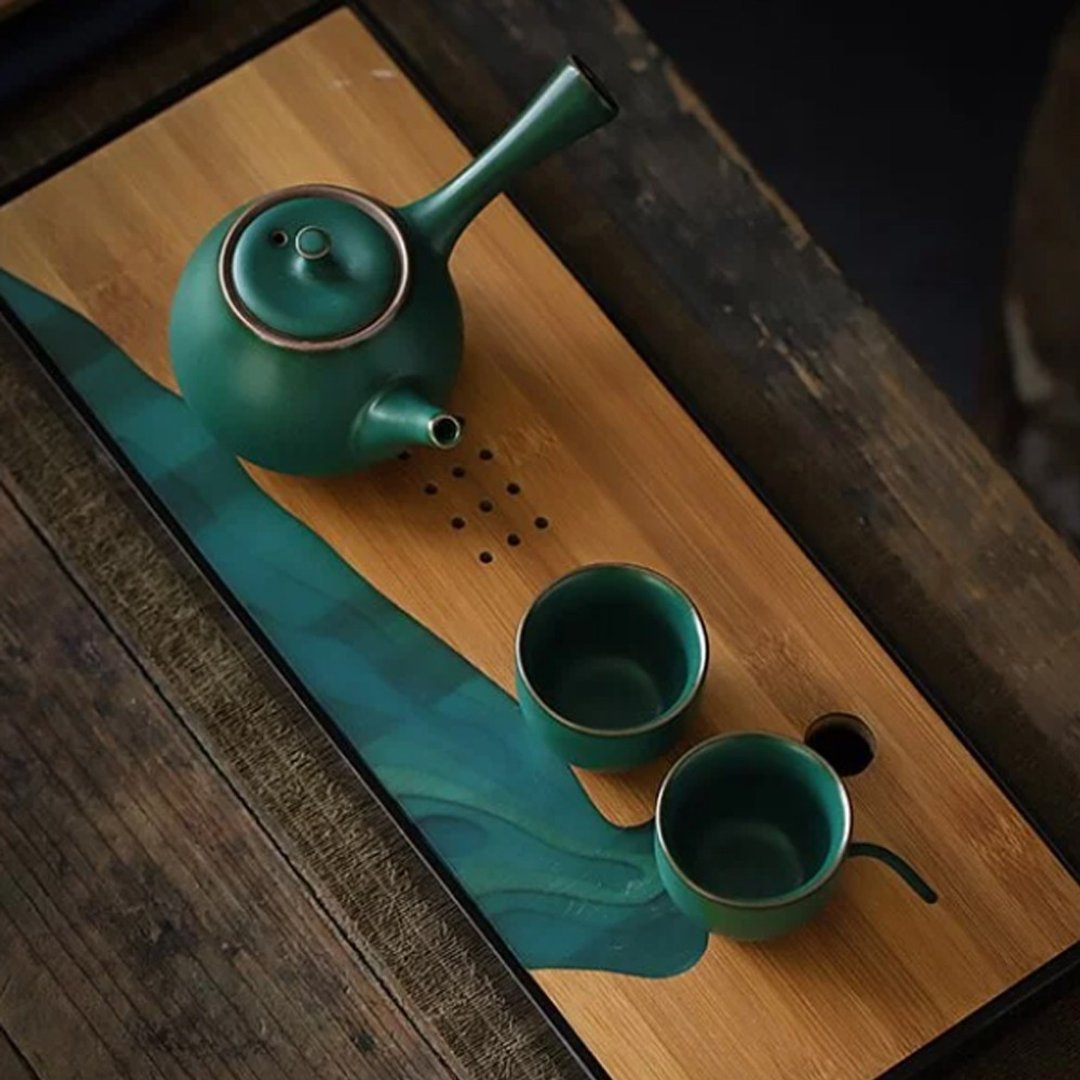 品藏 尚岩 粗陶墨绿茶艺 日式茶具组 - 茶具/茶杯 - 瓷 