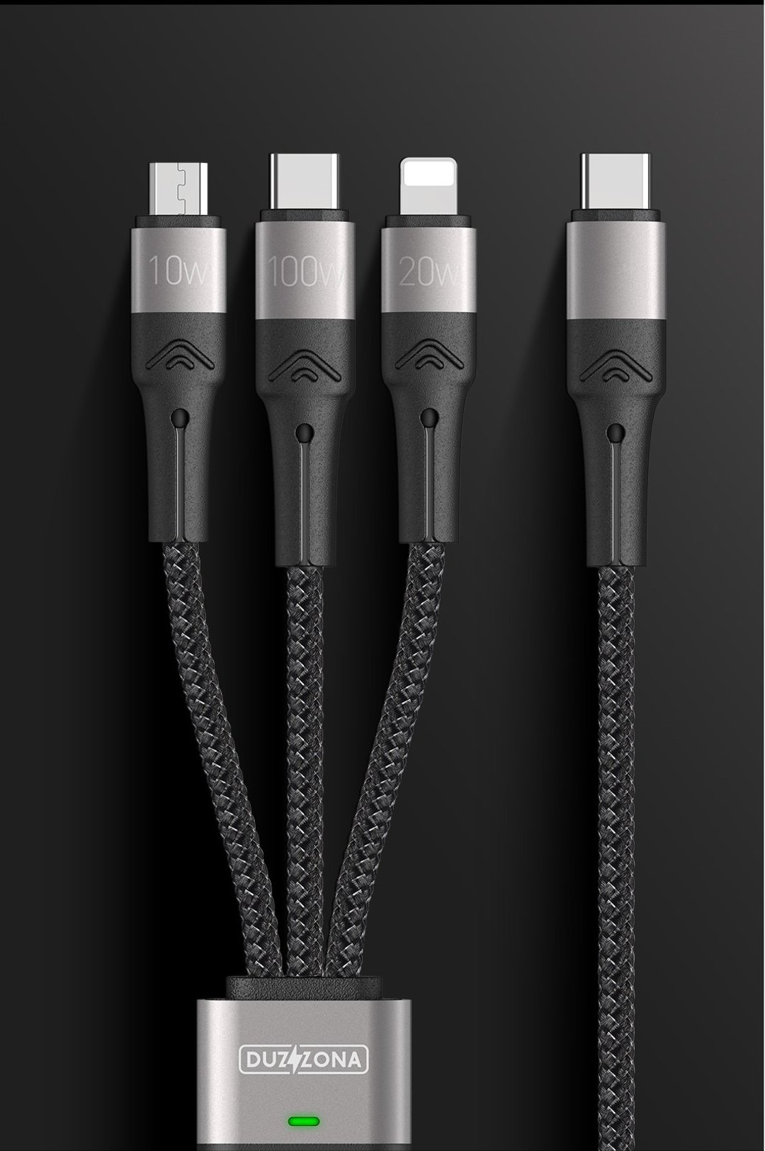 Duc Ducis 3 in 1 Type C PD charging cable - 手机配件 - 聚酯纤维 黑色