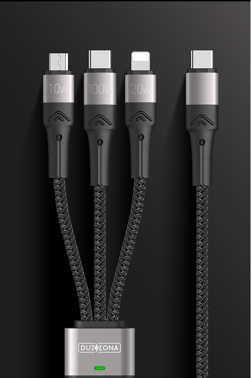 Duc Ducis 3 in 1 Type C PD charging cable - 手机配件 - 聚酯纤维 黑色