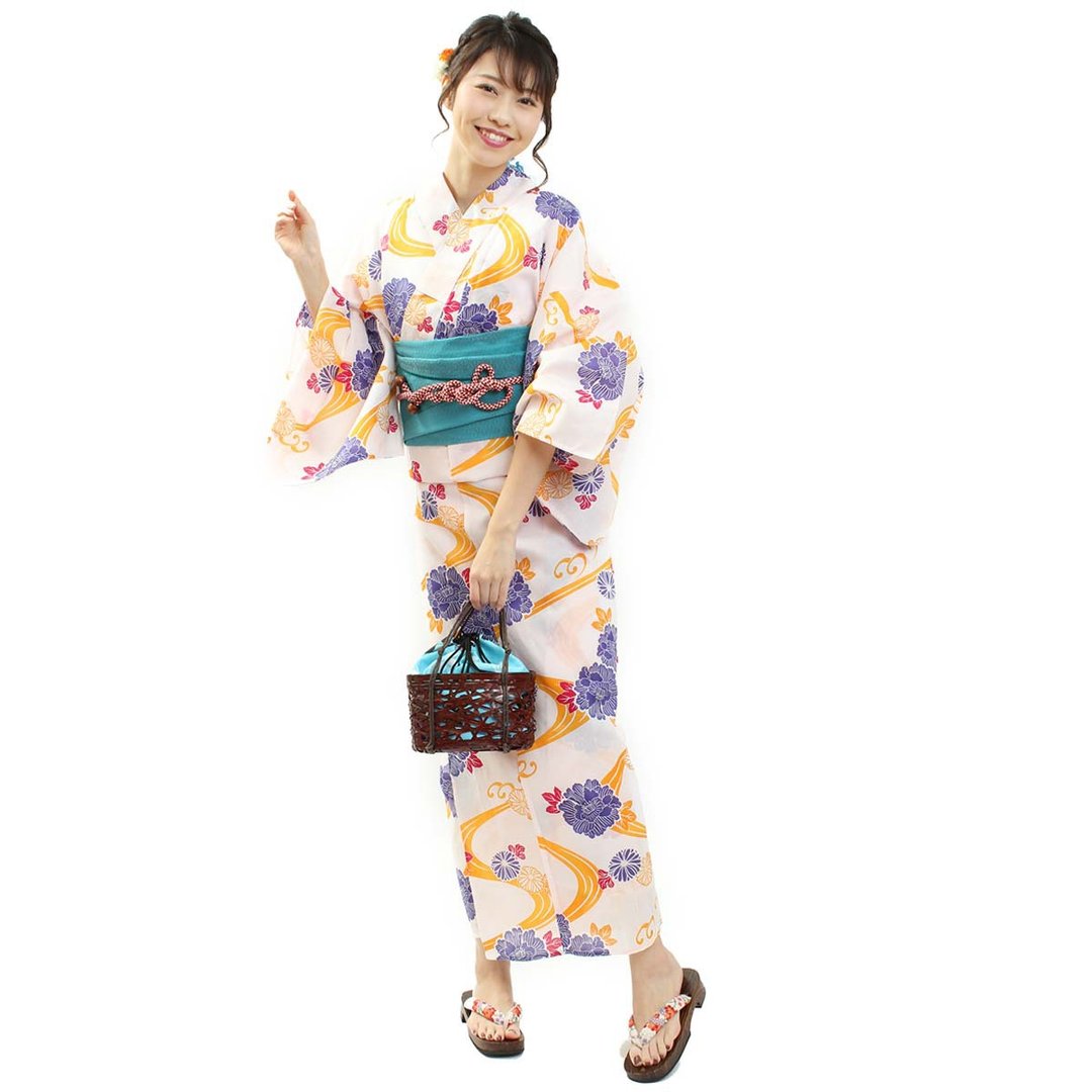 日本 和服 女性 浴衣 腰封 2件组 F Size x86-05a yukata - 其他 - 棉 橘色