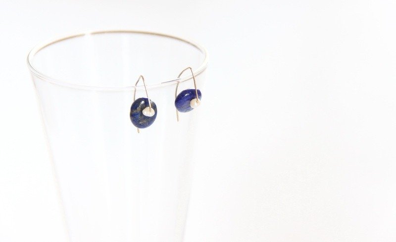 青金石耳环 / Lapis Lazuli earring - 耳环/耳夹 - 宝石 蓝色
