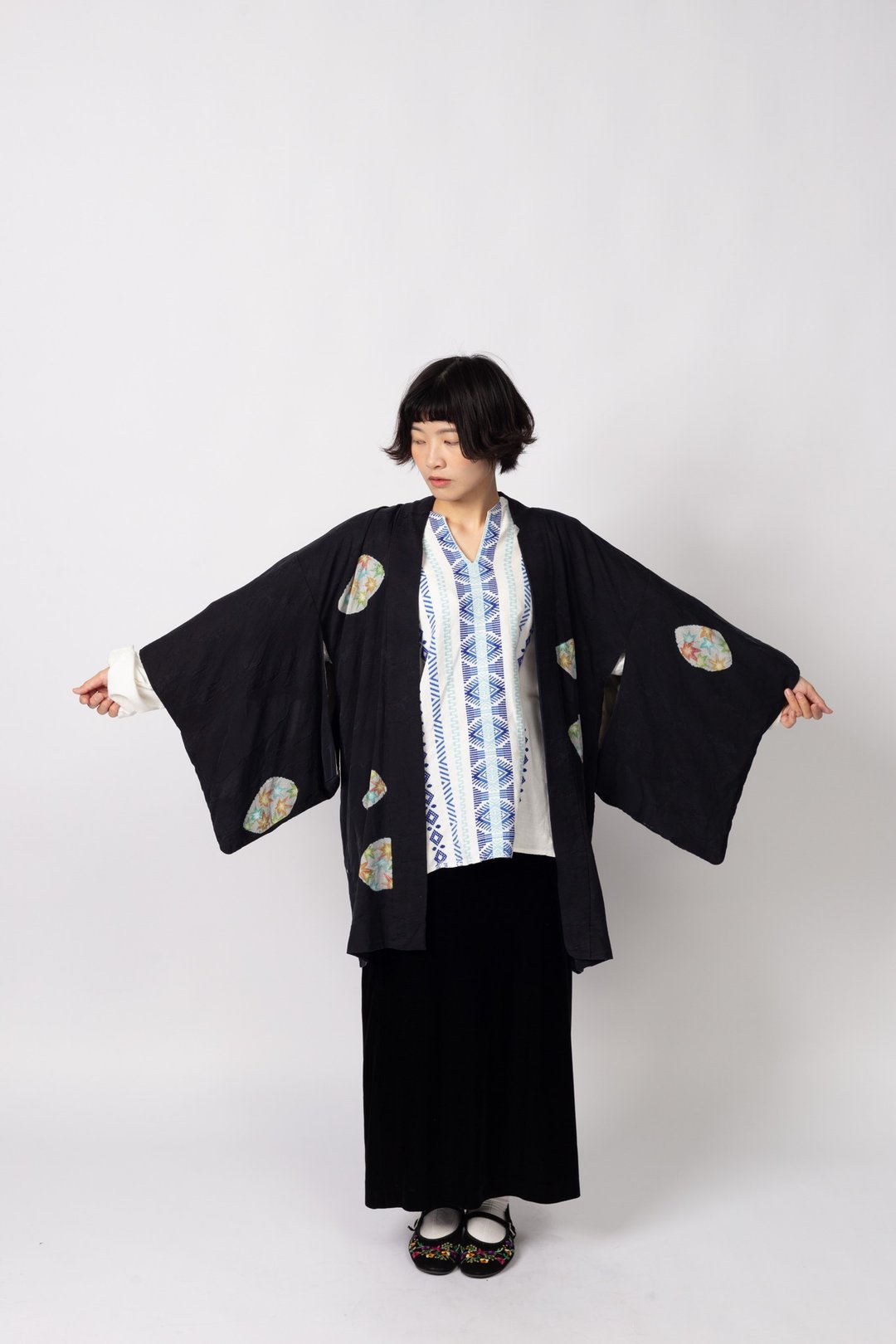 古着日本羽织 和服 外罩 羽织 haori【初恋贩卖所】Vintage E014 - 女装休闲/机能外套 - 其他人造纤维 