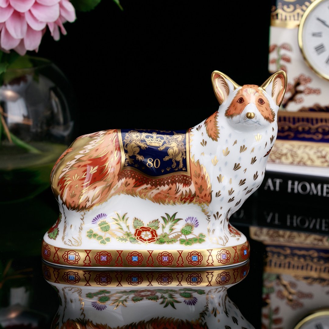 限量英国制Royal Crown Derby 2005女王爱犬骨瓷柯基犬伊万里摆饰 - 摆饰 - 瓷 