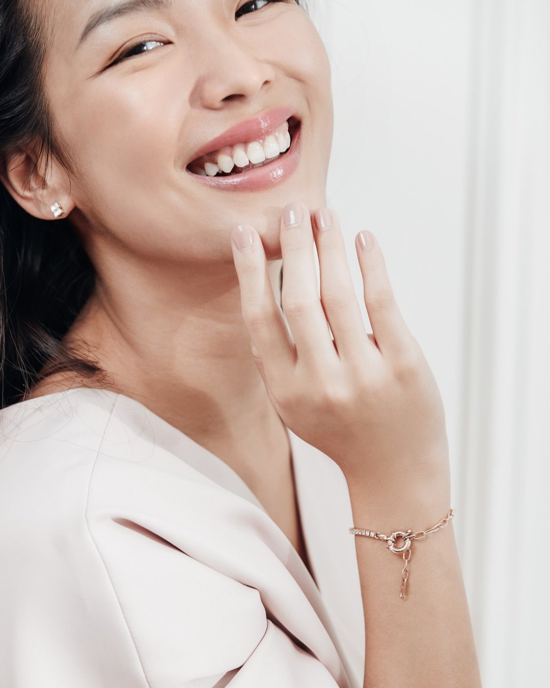 Charlene adjustable Bracelet with zirconia from swarovski - 手链/手环 - 纯银 粉红色