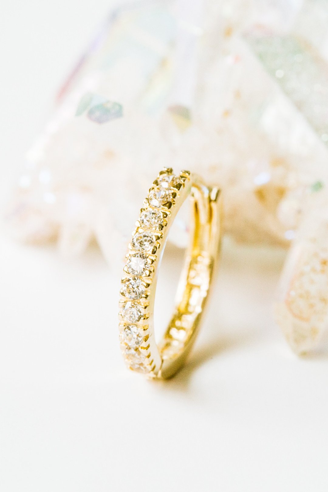 14K 金耳屏软骨海螺 Daith Helix Huggie 环耳环穿孔 - 耳环/耳夹 - 贵金属 黄色