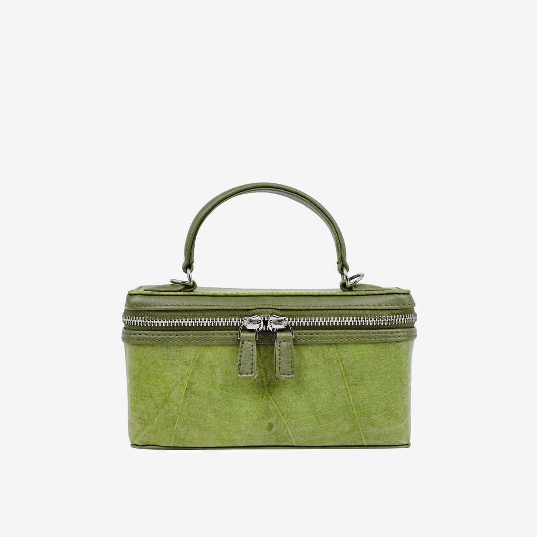 橄榄绿手提包 - 银色链带 (Vanity mini bag) - 手提包/手提袋 - 植物．花 绿色