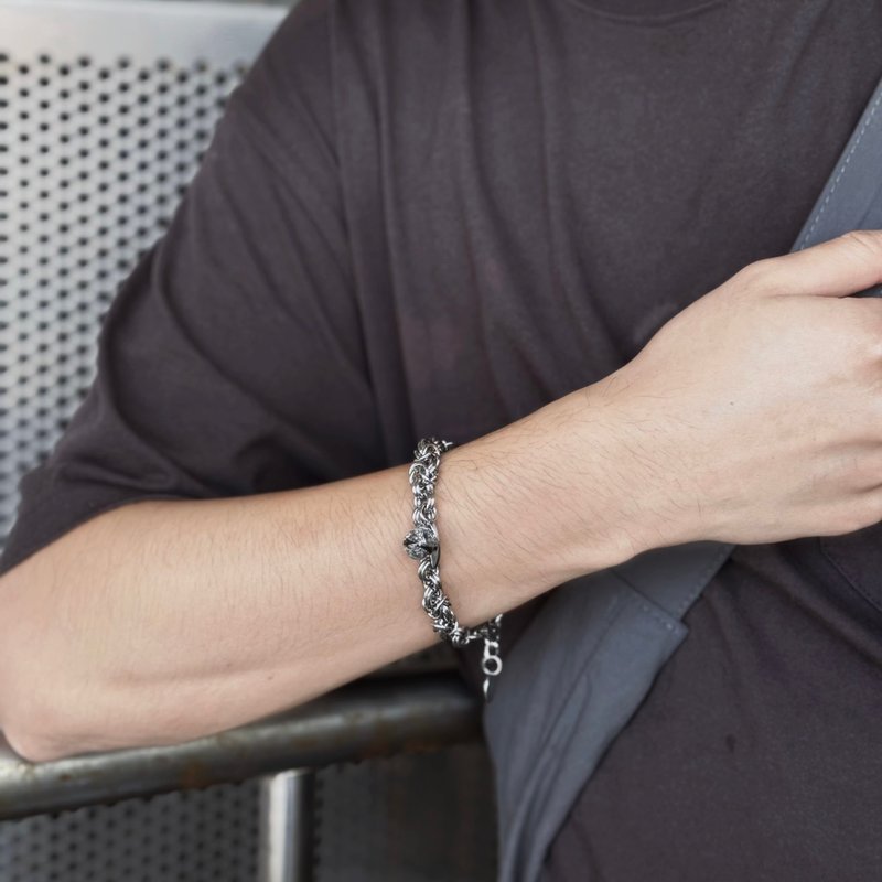 钛钢手链 链接  中性 男性 胎毛手链 宠物毛 - 婴儿饰品 - 不锈钢 