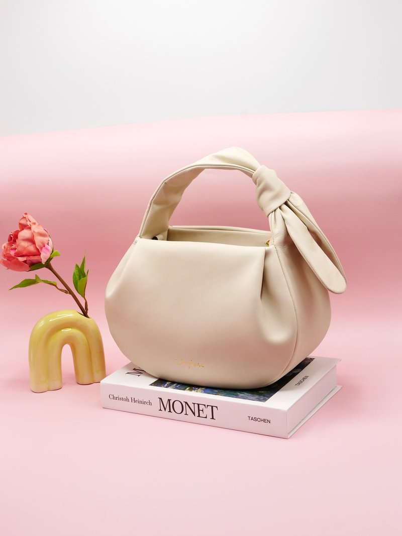 真皮手提包 Garrett Handbag - Vanilla 香草 奶油 - 手提包/手提袋 - 真皮 卡其色