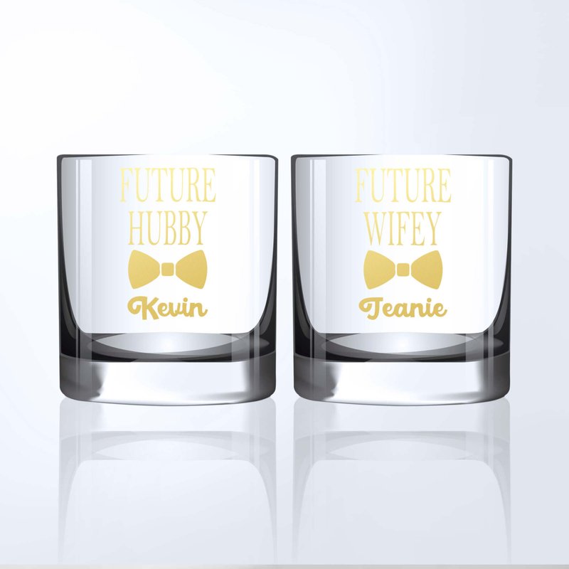 情侣礼物 | 雕刻情侣名字威士忌杯 纪念日礼物情侣礼物互送礼物 - 酒杯/酒器 - 玻璃 