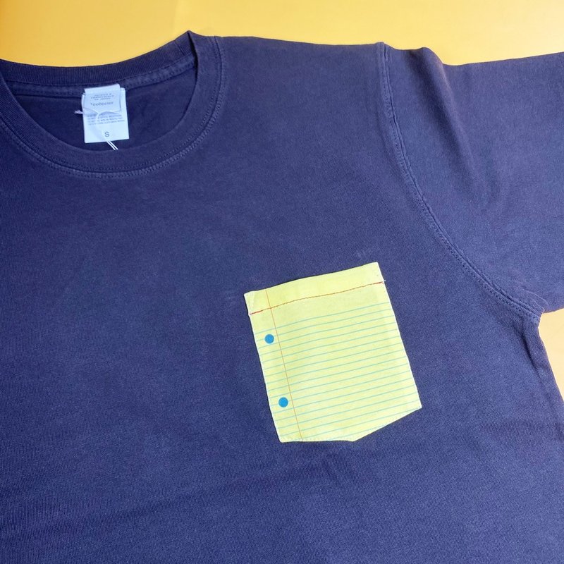 Foreign notebook pocket T-shirt Unisex S ~ XXL Tcollector - 女装 T 恤 - 棉 黑色