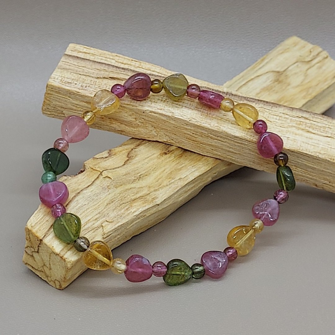 Tourmaline 碧玺手錬  - 招财 长寿 健康 人缘 - 手链/手环 - 半宝石 
