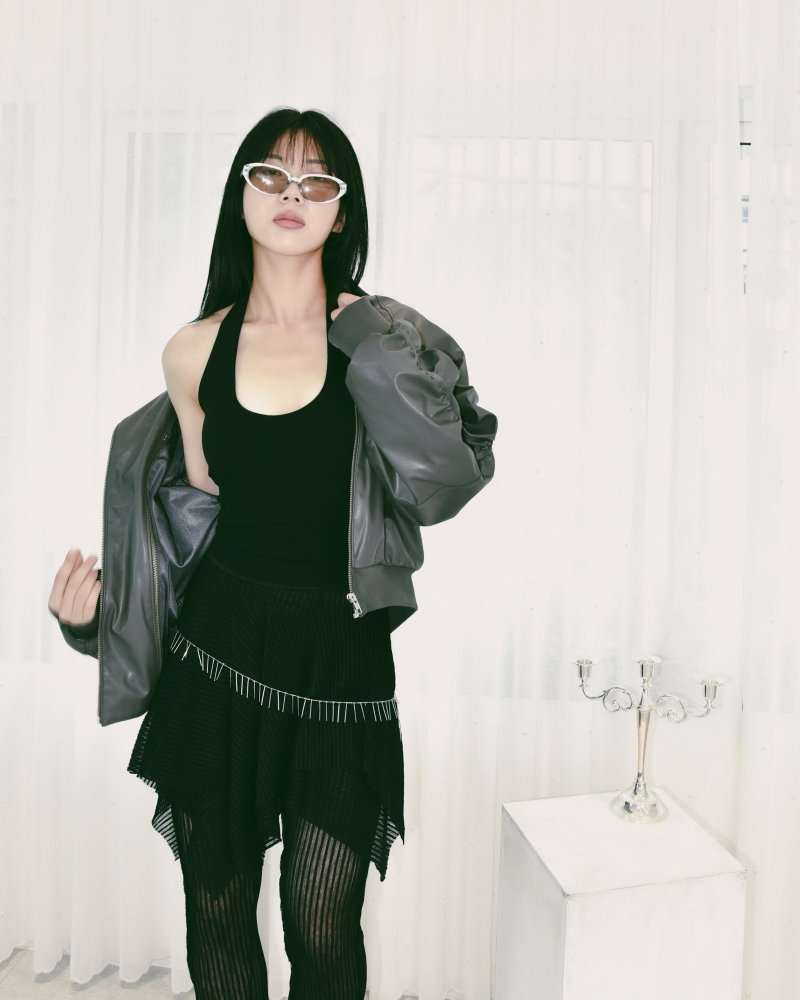 仙人掌皮革骑士夹克 - 女装休闲/机能外套 - 环保材料 黑色