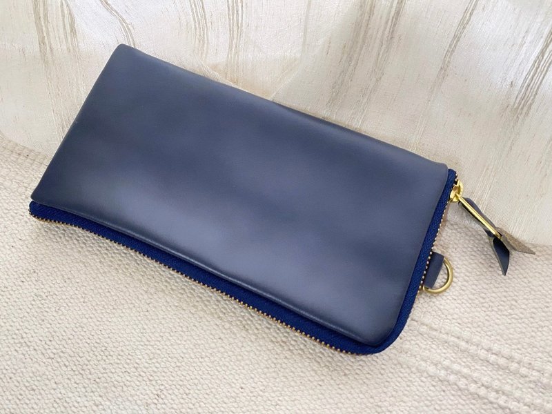 深蓝简约长夹 - 皮夹/钱包 - 真皮 蓝色