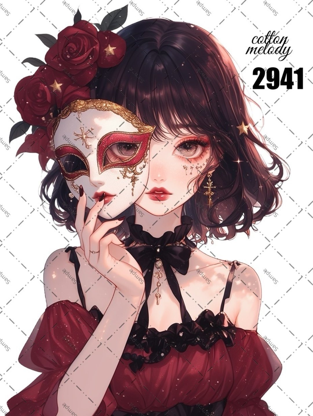original sticker no.2941 人物贴纸 原创贴纸 原创人物贴纸 装饰贴纸 cotton melody - 贴纸 - 纸 